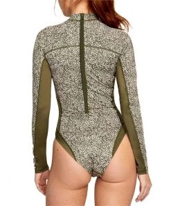 RVCA Blocked One Piece Rashguard - Women's -Deals RVCA Store rvca blocked one piece rashguard women s 2