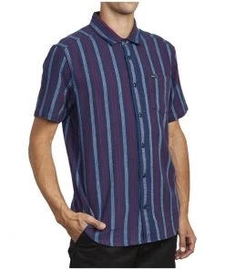 RVCA Displaced Stripe Short-Sleeve Shirt -Deals RVCA Store rvca displaced stripe short sleeve shirt 2