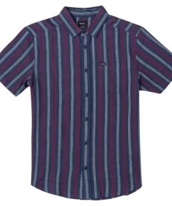 RVCA Displaced Stripe Short-Sleeve Shirt -Deals RVCA Store rvca displaced stripe short sleeve shirt 3